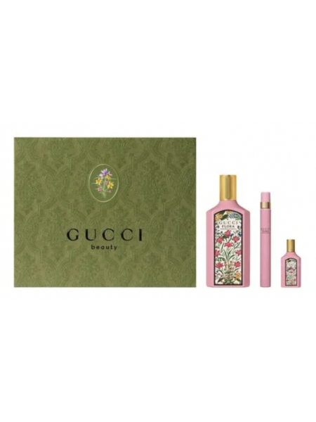 Flora by Gucci Gorgeous Gardenia Eau de Parfum Подарочный набор (парфюмированная вода 100 мл + ручка 10 мл + миниатюра 5 мл)