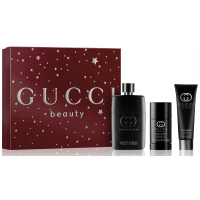 Gucci Guilty Pour Homme Подарочный набор (туалетная вода 90 мл + стиковый дезодорант 75 мл + гель для душа 50 мл)