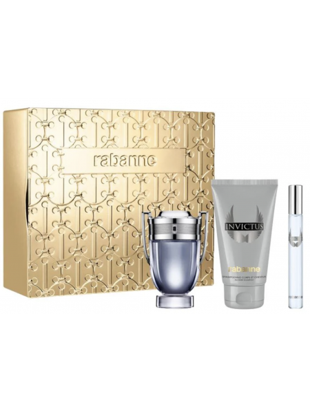 Paco Rabanne Invictus Подарочный набор (туалетная вода 50 мл + шампунь 100 мл + миниатюра 10 мл)