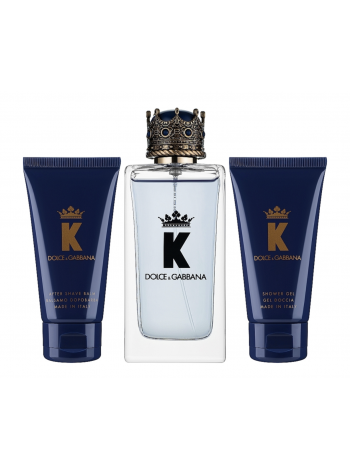 D&G K By Dolce&Gabbana Подарочный набор (туалетная вода 100 мл + бальзам после бритья 50 мл + гель для душа 50 мл)