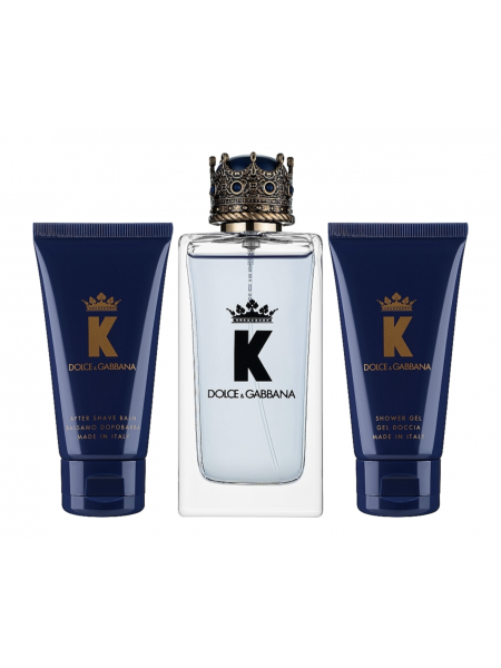D&G K By Dolce&Gabbana Подарочный набор (туалетная вода 100 мл + бальзам после бритья 50 мл + гель для душа 50 мл)