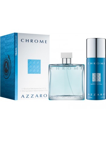 Azzaro Chrome Подарочный набор (туалетная вода 100 мл + дезодорант-спрей 150 мл)