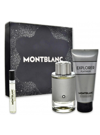 Montblanc Explorer Platinum Подарочный набор (парфюмированная вода 100 мл + гель для душа 100 мл + миниатюар 7,5 мл)