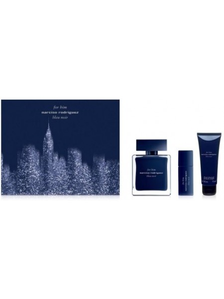 Narciso Rodriguez For Him Bleu Noir Подарочный набор (туалетная вода 100 мл + миниатюра 10 мл + гель для душа 75 мл)