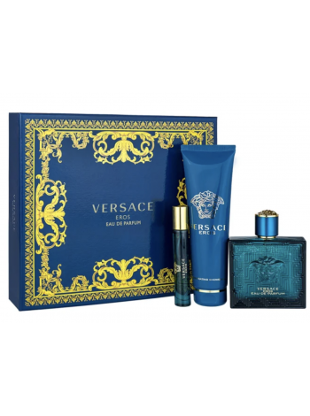 Versace Eros Eau De Parfum Подарочный набор (парфюмированная вода 100 мл + гель для душа 150 мл + миниатюра 10 мл)