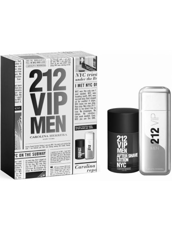 Carolina Herrera 212 VIP Men Подарочный набор (туалетная вода 100 мл + лосьон после бритья 100 мл)