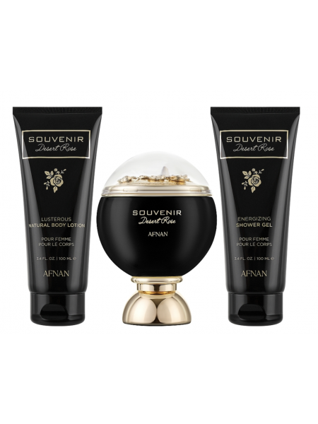 Afnan Souvenir Desert Rose Подарочный набор (парфюмированная вода 100 мл + гель для душа 100 мл + лосьон для тела 100 мл)