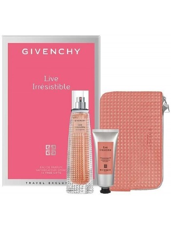 Givenchy Live Irresistible Eau de Parfum Подарочный набор (парфюмированная вода 75 мл + крем для тела 75 мл + клатч)