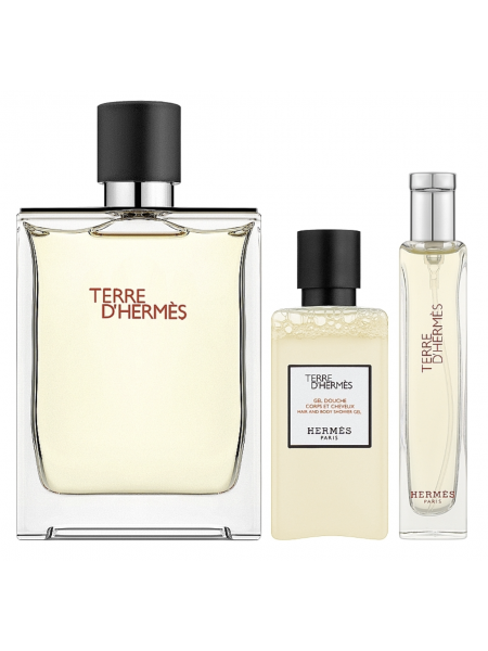 Hermes Terre d'Hermes Eau De Toilette Подарочный набор (туалетная вода 100 мл + гель для душа 40 мл + миниатюра 15 мл)