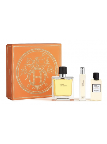Terre d'Hermes Parfum Подарочный набор (парфюмированная вода 75 мл + миниатюра 15 мл + гель для душа 40 мл)