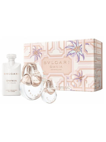 Bvlgari Omnia Crystalline Подарочный набор (туалетная вода 100 мл + лосьон для тела 75 мл + миниатюра 15 мл)