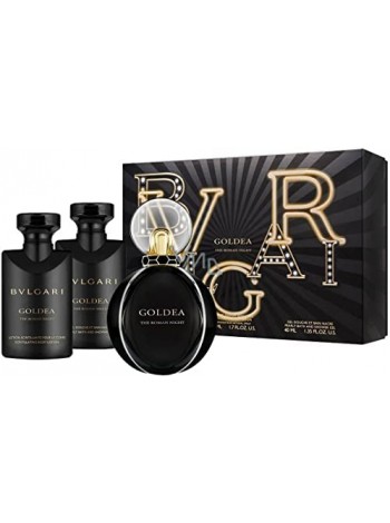 Bvlgari Goldea The Roman Night Absolute Подарочный набор (парфюмированная вода 50 мл + лосьон для тела 40 мл + гель для душа 40 мл)