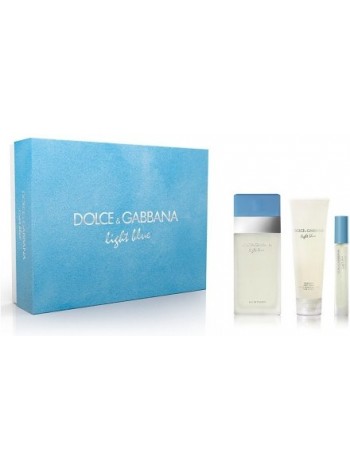 D&G Light Blue Подарочный набор (туалетная вода 100 мл + крем для тела 75 мл + миниатюра 10 мл)