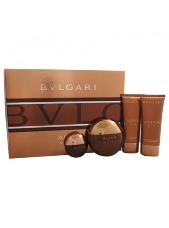 Bvlgari Aqva Amara Подарочный набор (туалетная вода 100 мл + миниатюра 15 мл + гель для душа 100 мл + бальзам после бритья 100 мл)