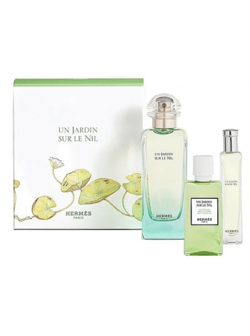 Hermes Un Jardin Sur le Nil Подарочный набор (туалетная вода 100 мл + лосьон для тела 40 мл + миниатюра 15 мл)