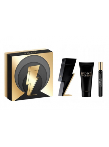 Carolina Herrera Bad Boy Подарочный набор (туалетная вода 100 мл + гель для душа 100 мл + миниатюра 10 мл)
