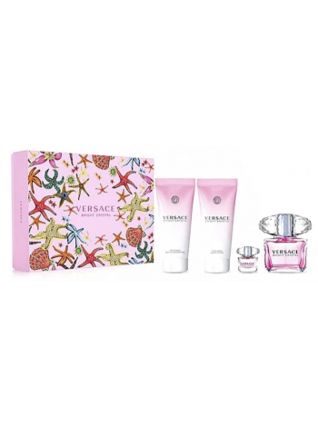 Versace Bright Crystal подарочный набор (туалетная вода 90 мл + лосьон для тела 100 мл + гель для душа 100 мл + миниатюра 5 мл)