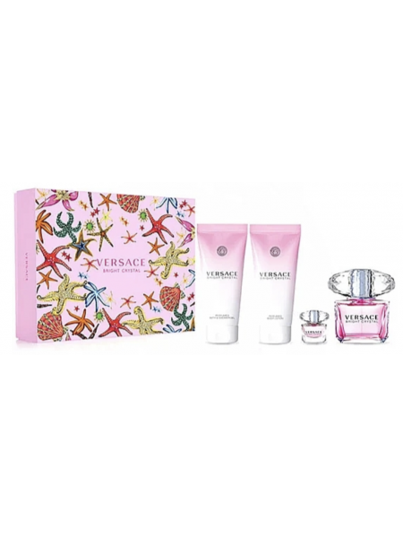 Versace Bright Crystal подарочный набор (туалетная вода 90 мл + лосьон для тела 100 мл + гель для душа 100 мл + миниатюра 5 мл)