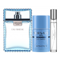 Versace Man Eau Fraiche подарочный набор (туалетная вода 100 мл + дезодорант-стик 75 мл + миниатюра 10 мл)