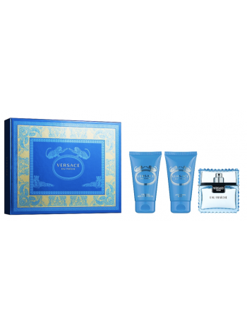 Versace Man Eau Fraiche подарочный набор (туалетная вода 50 мл + гель для душа 50 мл + бальзам после бритья 50 мл)