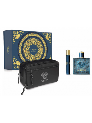 Versace Eros подарочный набор (туалетная вода 100 мл + миниатюра 10 мл + косметичка)