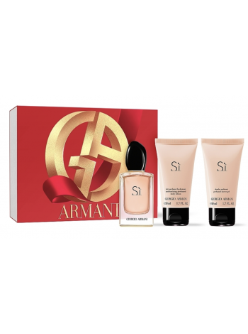 Armani Si Eau de Parfum Подарочный набор (парфюмированная вода 50 мл + лосьон для тела 50 мл + гель для душа 50 мл)
