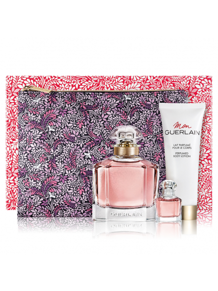 Guerlain Mon Guerlain подарочный набор (парфюмированная вода 100 мл + миниатюра 5 мл + лосьон для тела 75 мл + косметичка)