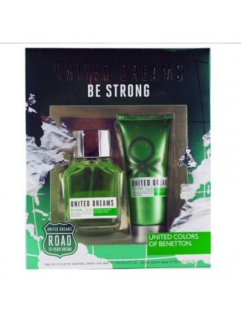 Benetton United Dreams Men Be Strong Подарочный набор (туалетная вода 100 мл + бальзам после бритья 100 мл)