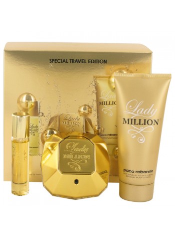 Paco Rabanne Lady Million подарочный набор (парфюмированная вода 80 мл + лосьон для тела 75 мл + миниатюра 10 мл)