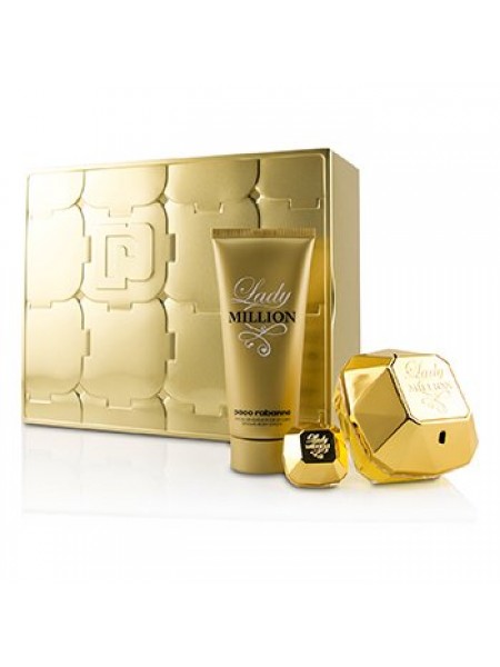 Paco Rabanne Lady Million подарочный набор (парфюмированная вода 80 мл + лосьон для тела 100 мл + миниатюра 5 мл)