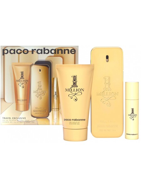 Paco Rabanne 1 Million Подарочный набор (туалетная вода 100 мл + миниатюра 10 мл + гель для душа 75 мл)