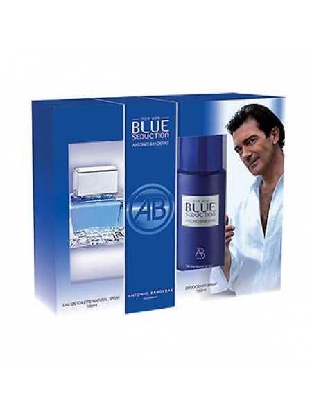 Antonio Banderas Blue Seduction for Men Подарочный набор (туалетная вода 100 мл + дезодорант спрей 150 мл)