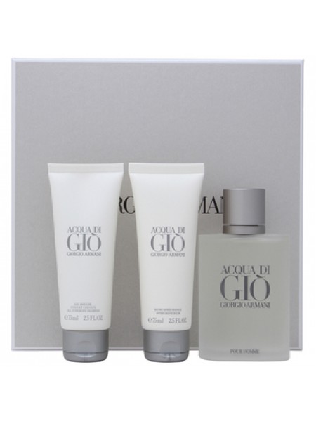 Armani Acqua di Gio Pour Homme Подарочный набор (туалетная вода 100 мл + гель для душа 75 мл + бальзам после бритья 75 мл)