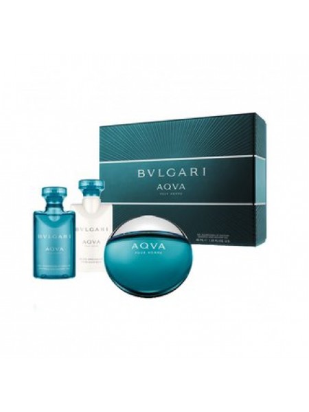Bvlgari Aqva Pour Homme Подарочный набор (туалетная вода 50 мл + гель для душа 40 мл + бальзам после бритья 40 мл )