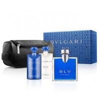 Bvlgari BLV Pour Homme Подарочный набор (туалетная вода 100 мл + бальзам после бритья 75 мл + гель для душа 75 мл + сумка)