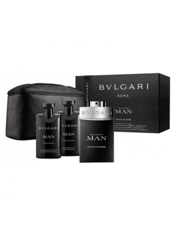 Bvlgari Man Black Cologne Подарочный набор (туалетная вода 100 мл + бальзам после бритья 75 мл + гель для душа 75 мл + сумка)