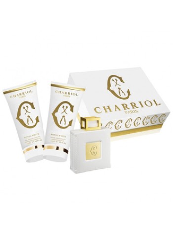 Charriol Royal White Подарочный набор (парфюмированная вода 100 мл + гель для душа 150 мл + бальзам после бритья 150 мл)
