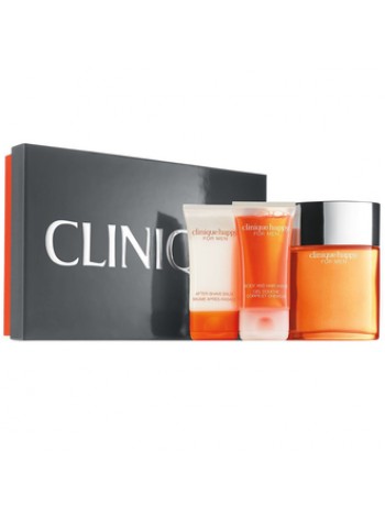 Clinique Happy For Men Подарочный набор (одеколон 100 мл + гель для душа 50 мл + бальзам после бритья 50 мл)