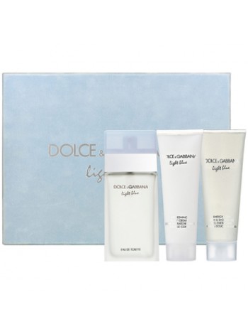 D&G Light Blue Подарочный набор (туалетная вода 100 мл + крем для тела 100 мл + гель для душа 100 мл)