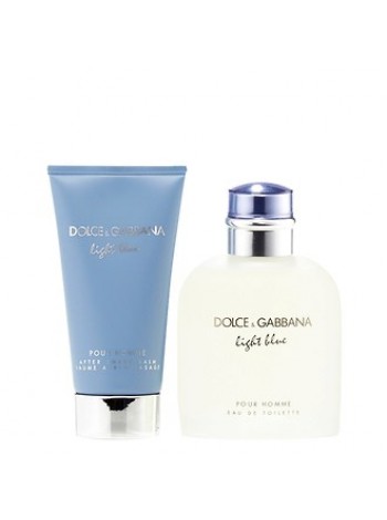 D&G Light Blue Pour Homme Подарочный набор (туалетная вода 75 мл + бальзам после бритья 75 мл)
