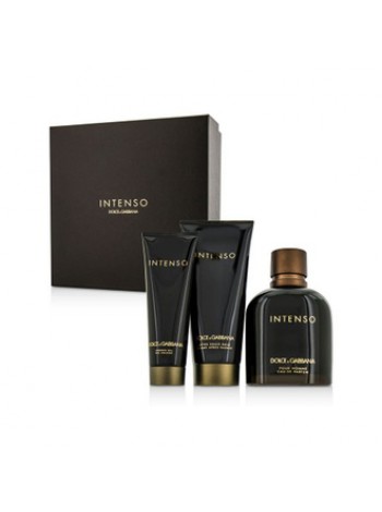 D&G Pour Homme Intenso Подарочный набор (парфюмированная вода 125 мл + бальзам после бритья 100 мл + гель для душа 50 мл)
