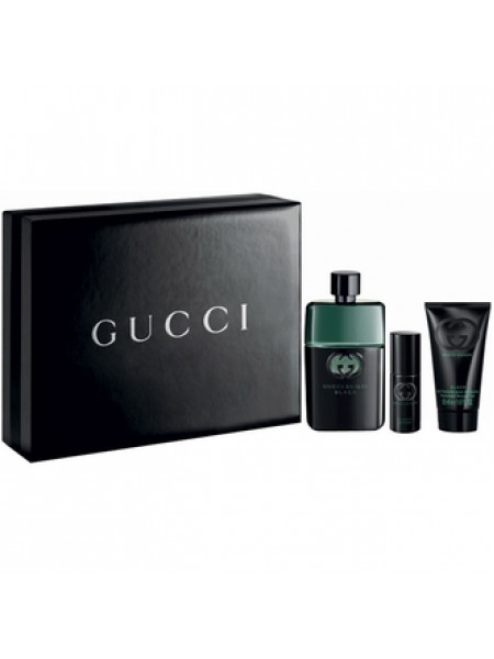 Gucci Guilty Black Pour Homme Подарочный набор (туалетная вода 90 мл + миниатюра 8 мл + гель для душа 50 мл)
