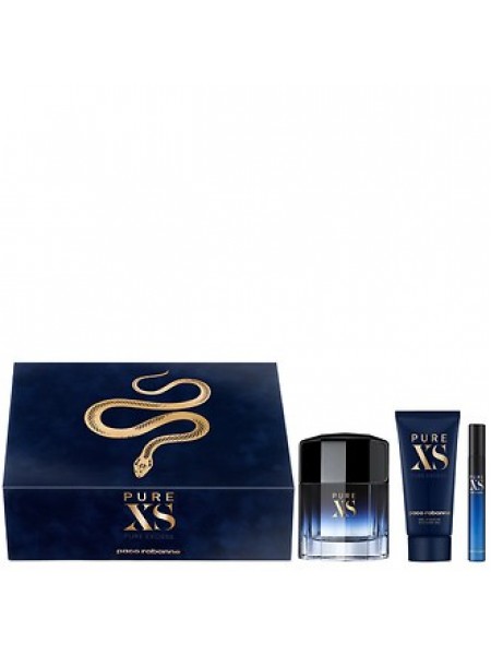 Paco Rabanne Pure XS Подарочный набор (туалетная вода 100 мл + миниатюра 10 мл + гель для душа 100 мл)