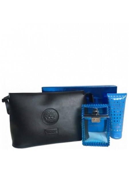 Versace Man Eau Fraiche подарочный набор (туалетная вода 100 мл + гель для душа 100 мл + клатч)