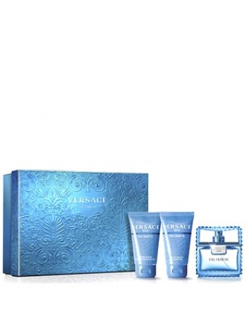 Versace Man Eau Fraiche подарочный набор (туалетная вода 50 мл + гель для душа 50 мл + шампунь 50 мл)