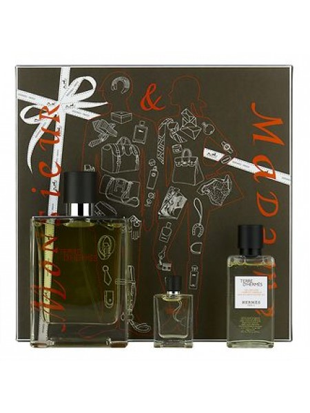 Terre d'Hermes Eau De Toilette Подарочный набор (туалетная вода 100 мл + гель для душа 40 мл + миниатюра 5 мл)