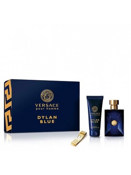 Versace Pour Homme Dylan Blue Подарочный набор (туалетная вода 100 мл + гель для душа 100 мл + зажим для денег)