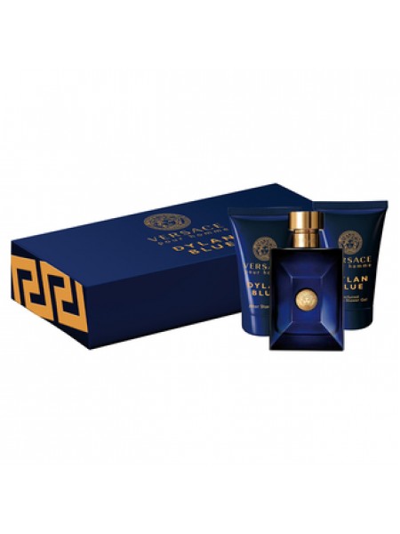 Versace Pour Homme Dylan Blue Подарочный набор (туалетная вода 50 мл + бальзам после бритья 50 мл + гель для душа 50 мл)