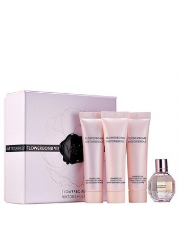Viktor & Rolf Flowerbomb Набор (миниатюра 7 мл + гель для душа 15 мл + лосьон для тела 15 мл + крем для тела 15 мл)