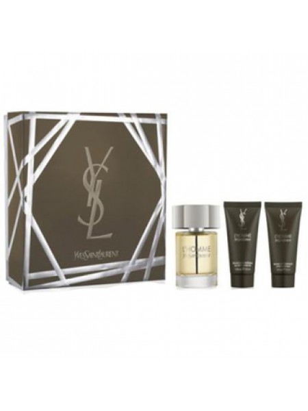 Yves Saint Laurent L'Homme Подарочный набор (туалетная вода 60 мл + бальзам после бритья 50 мл + гель для душа 50 мл)
